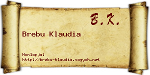 Brebu Klaudia névjegykártya